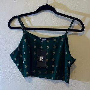 Inay Green Patterned Women's Crop Top